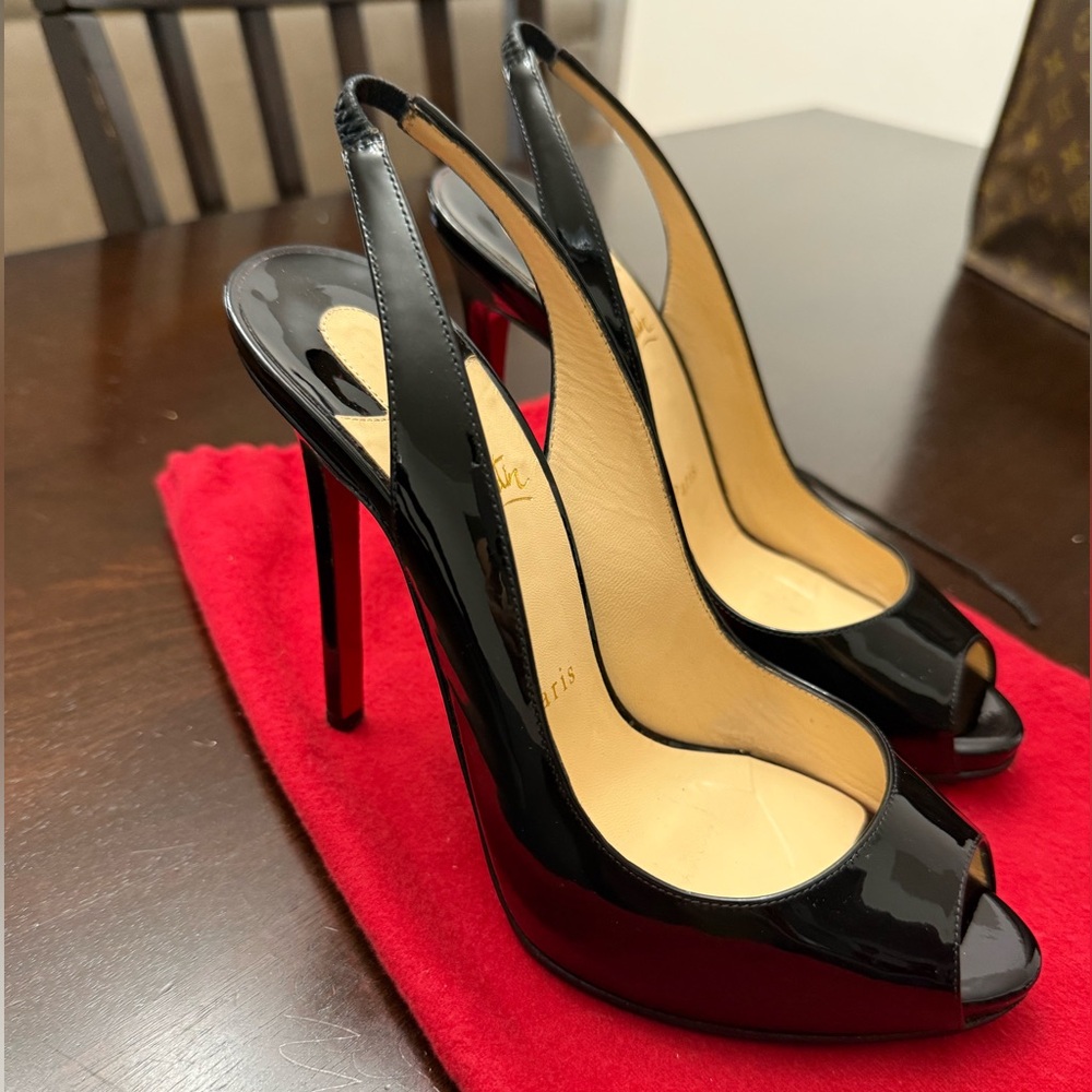 Christian Louboutin Patent Leather Slingback Pumps size 38